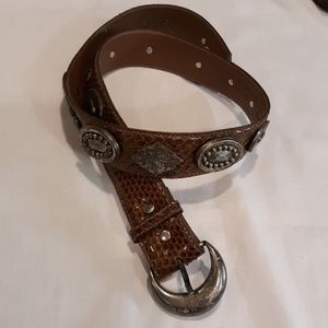Vintage snakeskin leather belt